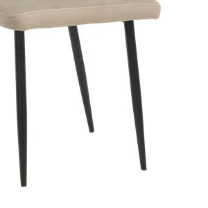 Azori chair velvet beige-gray black metal leg 49x55x85cm