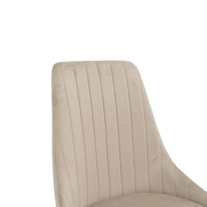 Azori chair velvet beige-gray black metal leg 49x55x85cm