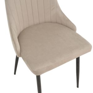 Azori chair velvet beige-gray black metal leg 49x55x85cm