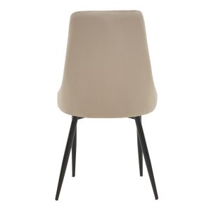 Azori chair velvet beige-gray black metal leg 49x55x85cm