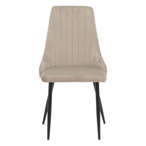 Azori chair velvet beige-gray black metal leg 49x55x85cm
