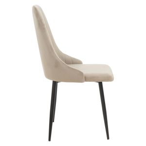 Azori chair velvet beige-gray black metal leg 49x55x85cm