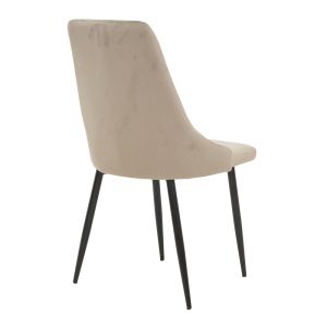 Azori chair velvet beige-gray black metal leg 49x55x85cm