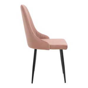 Azori chair velvet rotten apple-black metal leg 49x55x85cm