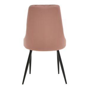 Azori chair velvet rotten apple-black metal leg 49x55x85cm