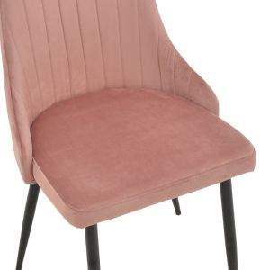 Azori chair velvet rotten apple-black metal leg 49x55x85cm