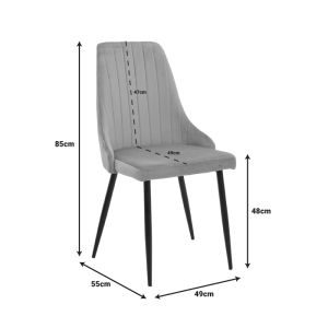 Azori chair velvet rotten apple-black metal leg 49x55x85cm