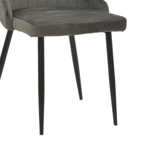 Azori chair velvet dark gray-black metal leg 49x55x85cm
