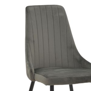 Azori chair velvet dark gray-black metal leg 49x55x85cm