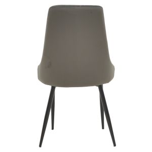 Azori chair velvet dark gray-black metal leg 49x55x85cm