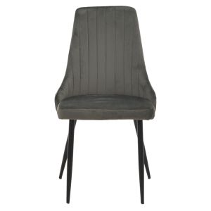 Azori chair velvet dark gray-black metal leg 49x55x85cm