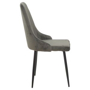 Azori chair velvet dark gray-black metal leg 49x55x85cm