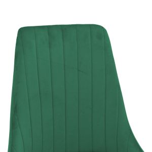Azori velvet chair, green fabric, with natural metal leg, 49x55x85cm