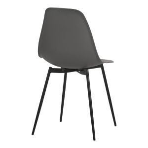 Ballen chair, anthracite, with black metal legs, 41.5x53x84.5 cm