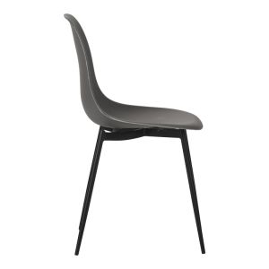 Ballen chair, anthracite, with black metal legs, 41.5x53x84.5 cm