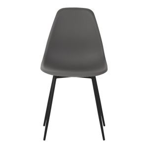 Ballen chair, anthracite, with black metal legs, 41.5x53x84.5 cm