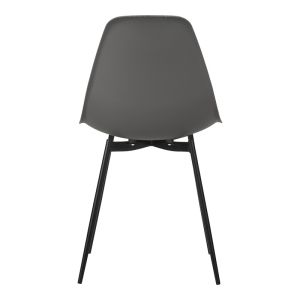 Ballen chair, anthracite, with black metal legs, 41.5x53x84.5 cm