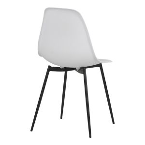 Ballen chair, white, with black metal legs, 41.5x53x84.5 cm
