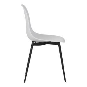 Ballen chair, white, with black metal legs, 41.5x53x84.5 cm