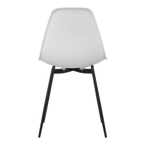 Ballen chair, white, with black metal legs, 41.5x53x84.5 cm