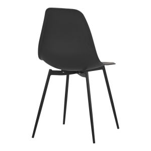 Ballen chair, black, with black metal legs, 41.5x53x84.5cm