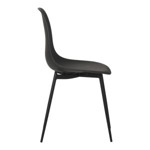 Ballen chair, black, with black metal legs, 41.5x53x84.5cm