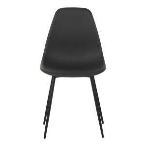Ballen chair, black, with black metal legs, 41.5x53x84.5cm