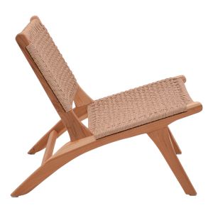Стол Beatrice тиково дърво скелет и въже в естествен цвят 65x78x68см