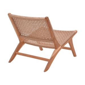 Стол Beatrice тиково дърво скелет и въже в естествен цвят 65x78x68см