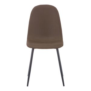 Chair Bella brown fabric-black metal leg 43x52x88cm