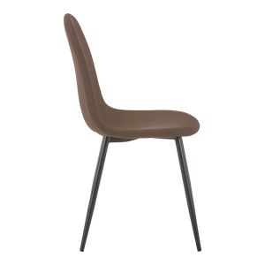Chair Bella brown fabric-black metal leg 43x52x88cm