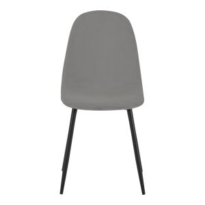 Bella chair light gray velvet damask-black metal leg 43x52x88cm