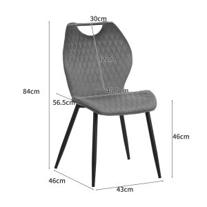 Bongo velvet chair in rotten apple color with black metal legs 56.5x47x84cm