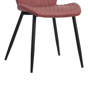 Bongo velvet chair in rotten apple color with black metal legs 56.5x47x84cm