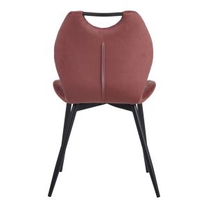 Bongo velvet chair in rotten apple color with black metal legs 56.5x47x84cm