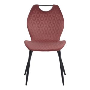 Bongo velvet chair in rotten apple color with black metal legs 56.5x47x84cm