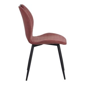 Bongo velvet chair in rotten apple color with black metal legs 56.5x47x84cm