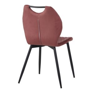 Bongo velvet chair in rotten apple color with black metal legs 56.5x47x84cm