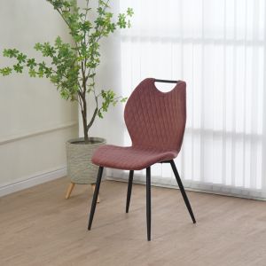 Bongo velvet chair in rotten apple color with black metal legs 56.5x47x84cm