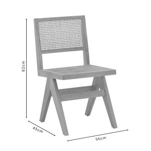 Brenin chair made of natural rubber wood 45x56x82cm