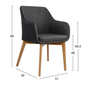 Chair Bristol dark gray Hm0141,01