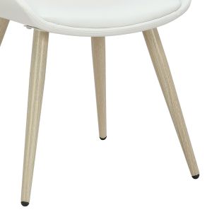 Brody chair, Pu leather, white, with natural legs