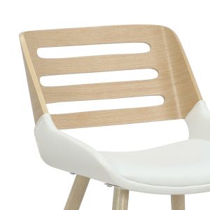 Brody chair, Pu leather, white, with natural legs