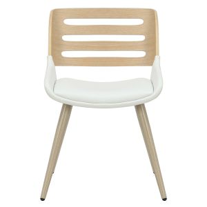 Brody chair, Pu leather, white, with natural legs