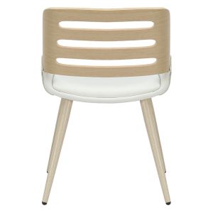 Brody chair, Pu leather, white, with natural legs