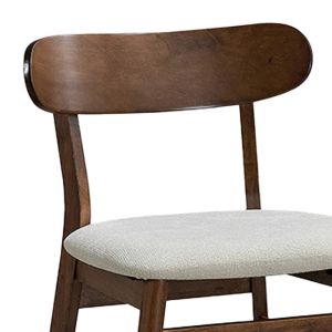 Cairo chair made of rubber wood in walnut-ecru color 47x47x76cm