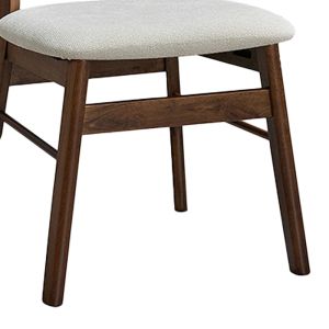 Cairo chair made of rubber wood in walnut-ecru color 47x47x76cm