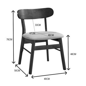 Cairo chair made of rubber wood in walnut-ecru color 47x47x76cm