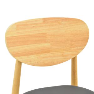 Стол Cardith от каучуково дърво - шперплат в естествен нюанс - черен Pu 48x51x78 см
