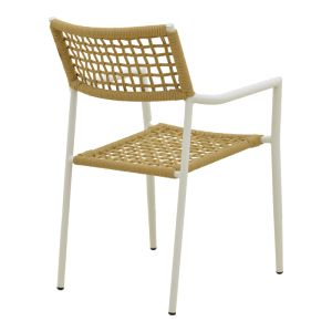 CASTAL CHAIR, STEEL IN WHITE - PE ROPE IN NATURAL COLOR 53X59X84CM